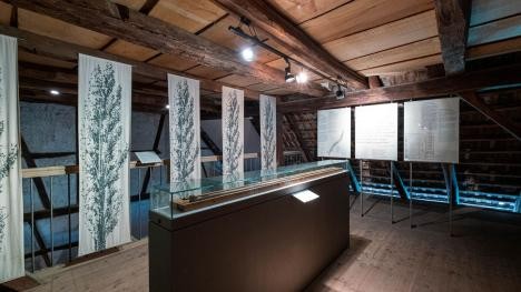 Riedmuseum Rastatt: Ausstellungsraum in der Scheune