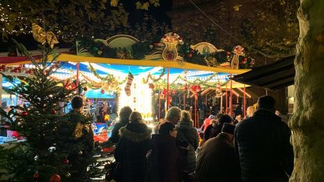 Children's carousel at the Christmas market in Rastatt