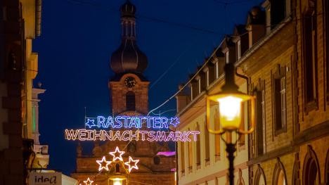 Colorful Christmas lights "Rastatt Christmas Market