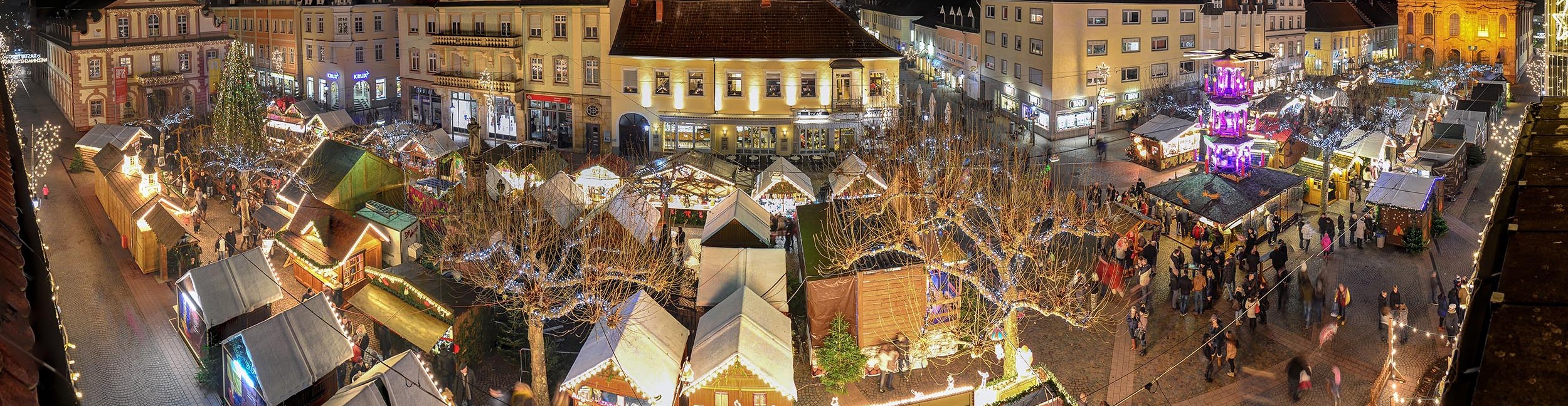 Luftaufnahme Weihnachtsmarkt in Rastatt
