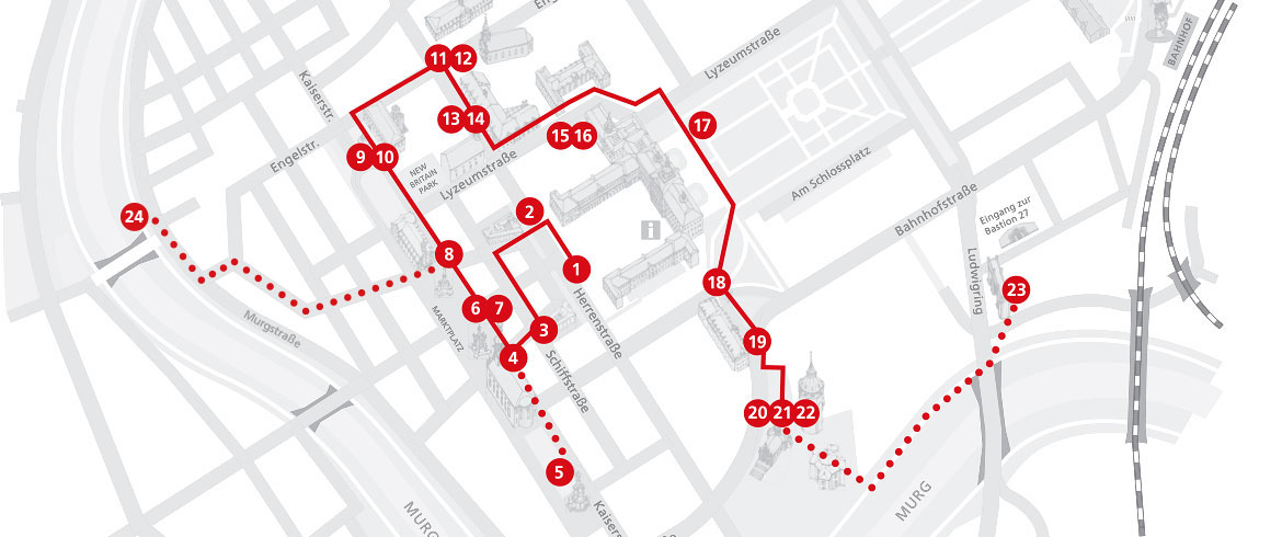 Karte Historische Route Rastatt Karte Historische Route Rastatt